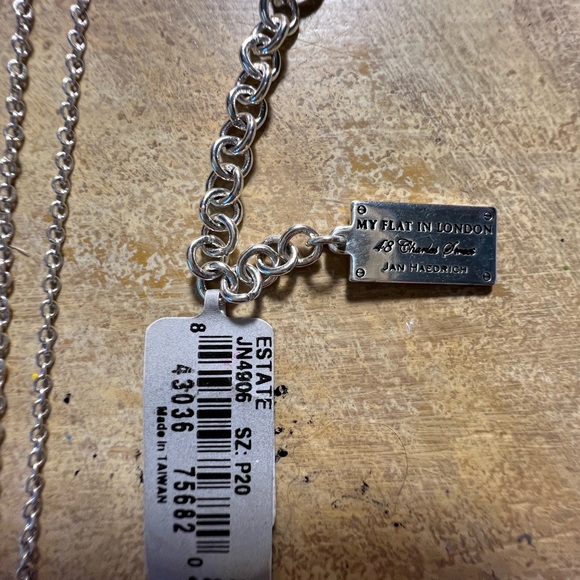 My London Flat Silver Necklace with Blue Gemstone - Picture 3 of 5